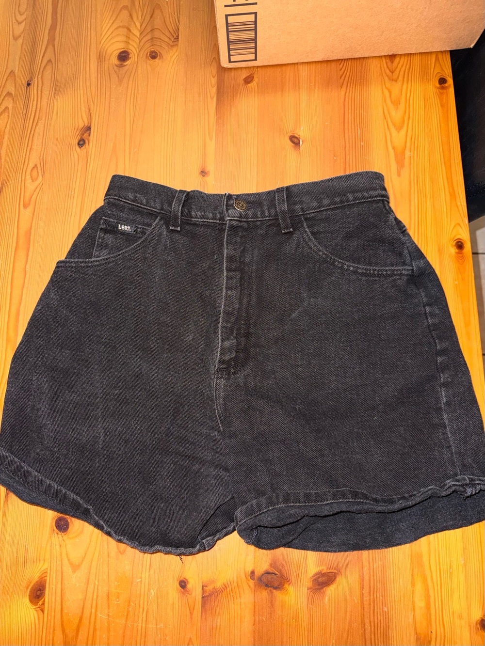 Lee Women's Black Washed Denim Shorts